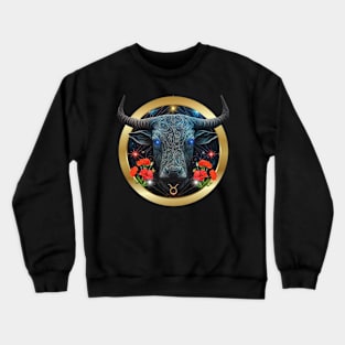 Taurus Elogantly Portrayed in a Gold Band Crewneck Sweatshirt